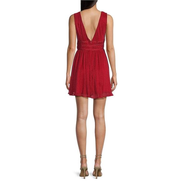 Lulus Smokeshow Metallic Velvet Plunge Dress Whimsigoth Fairy Romantasy XL NWT - Picture 7 of 12